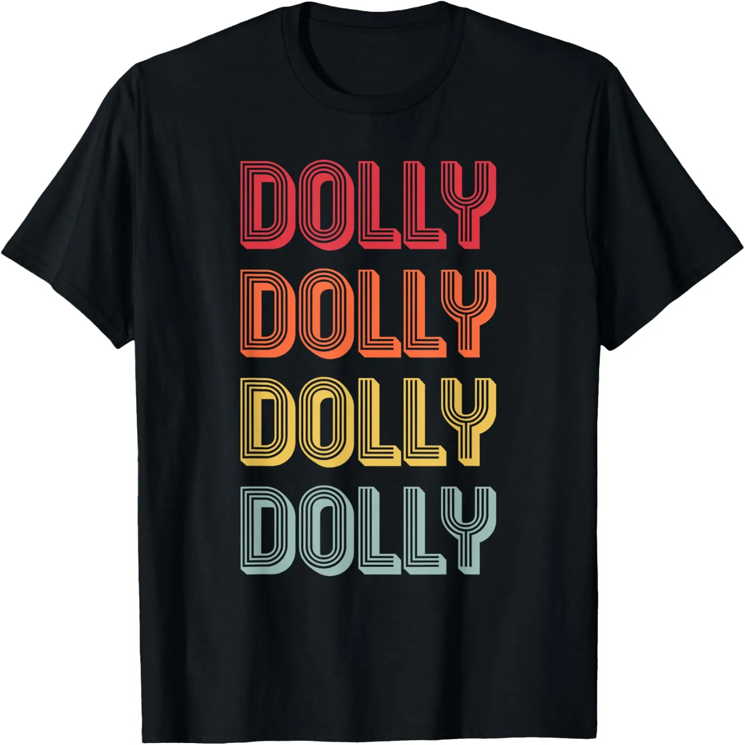 DOLLY Gift Name Personalized Retro Vintage 80s 90s Birthday T-Shirt Men Graphic Tee, Weekend Casual Top