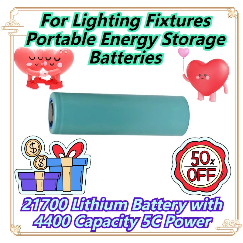 

21700 Lithium Battery with 4400 Capacity 5C Power For Lighting Fixtures Portable Energy Storage Batteries