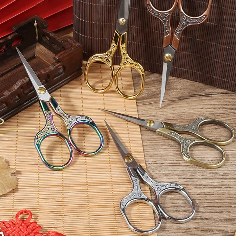 1PC Nähen Schere Edelstahl Retro Stickerei Schneider Schere Schneider Schere Stoff Cutter DIY Nähen Zubehör – Detail 5