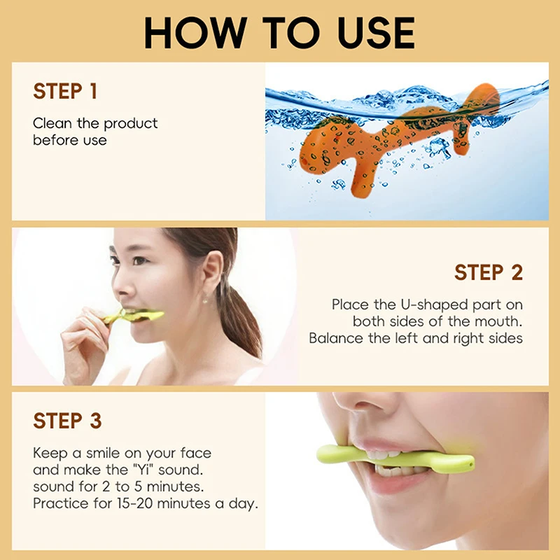 Portable Smile Training Corrector 3 Color Muscles Stretching Lifting Facial Exerciser Silicone Facial Fitness Exercise