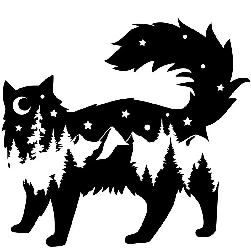 Car Sticker Long Haired Cat for Decoration Window Bumper External Accessories Outdoor Stickers Vinyl Decals