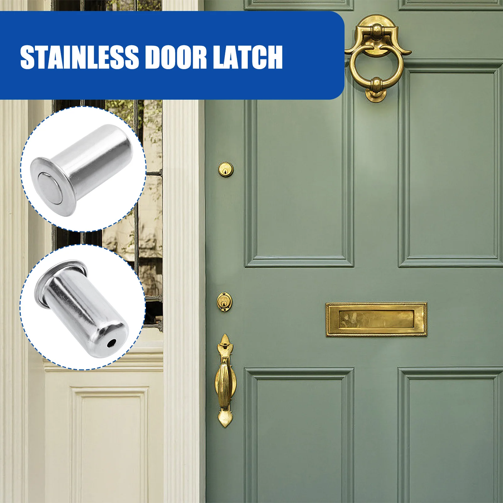 

5 Pcs Security Door Latch Set Stainless Steel Anti Rust Corrosion Resistance Household Latches Door Bolts Hardware