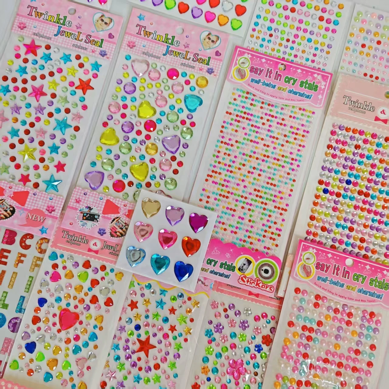 14-kleurige oogstickers DI edelsteenkristal diamantstickers voor studenten, kinderen, toneeldecoratie, make-up, gezichts- en oogst