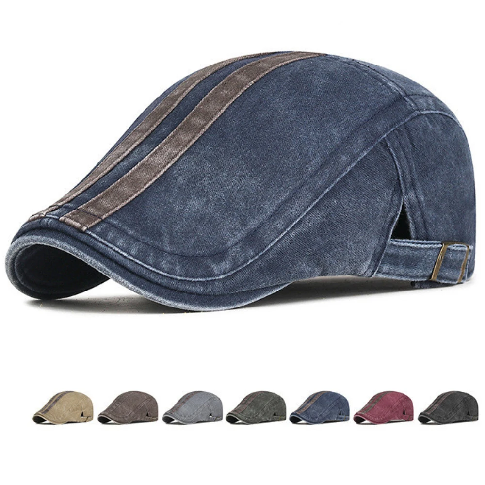 

HT4820 Berets Spring Summer Autumn Men Women Cap 100% Cotton Ivy Flat Cap Artist Painter Beret Hat Male Female Adjust Beret Cap
