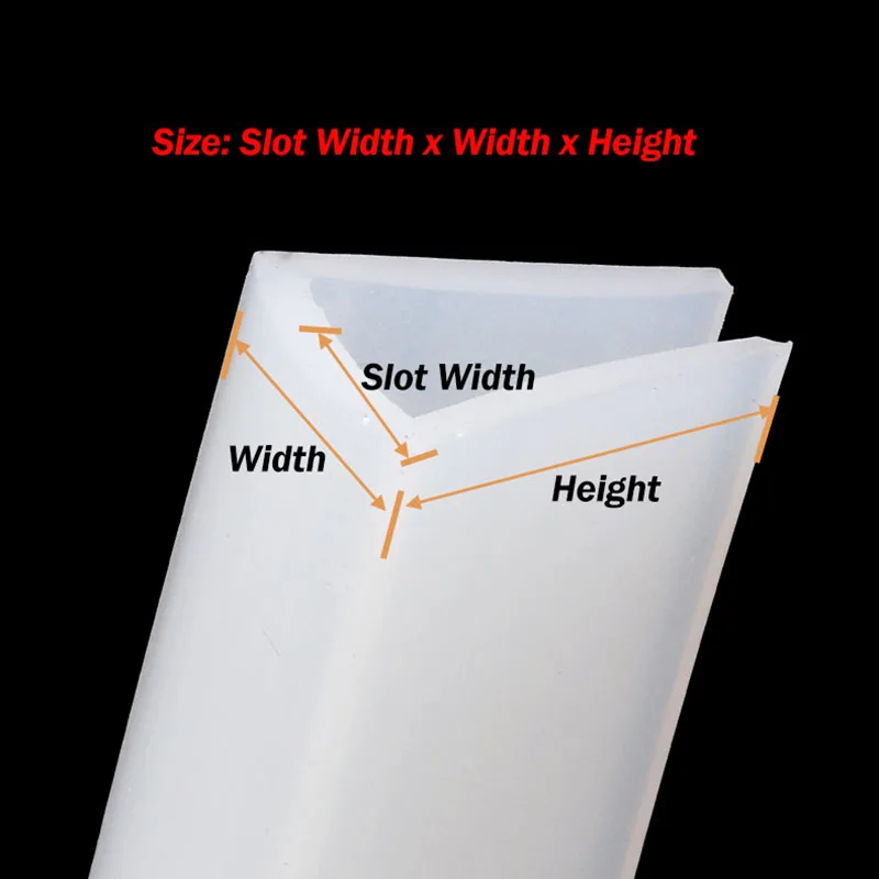 Slot:1-15mm Height: 8-20mm U Channel Silicone Rubber Shower Door Glass Sealing Strip Edge Trim Glazing Weatherstrip Edge Guard