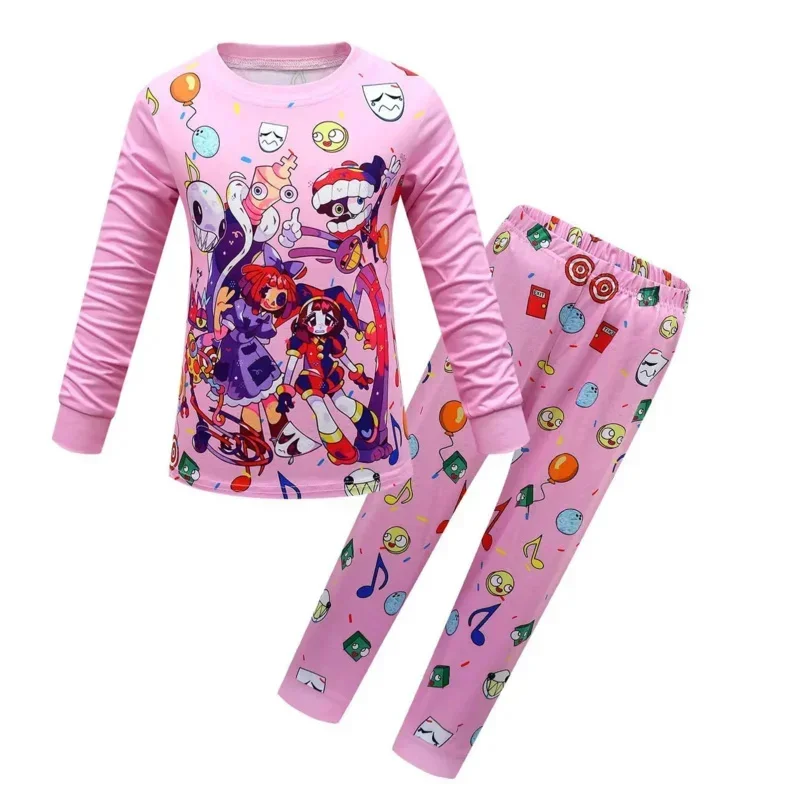 Circo digitale Pigiama per bambini Ragazze Pomni Vestiti Pantaloni Set Cartoon Indumenti da notte Pigiama per bambini per ragazzo Bambino Abiti per bambini Pigiama