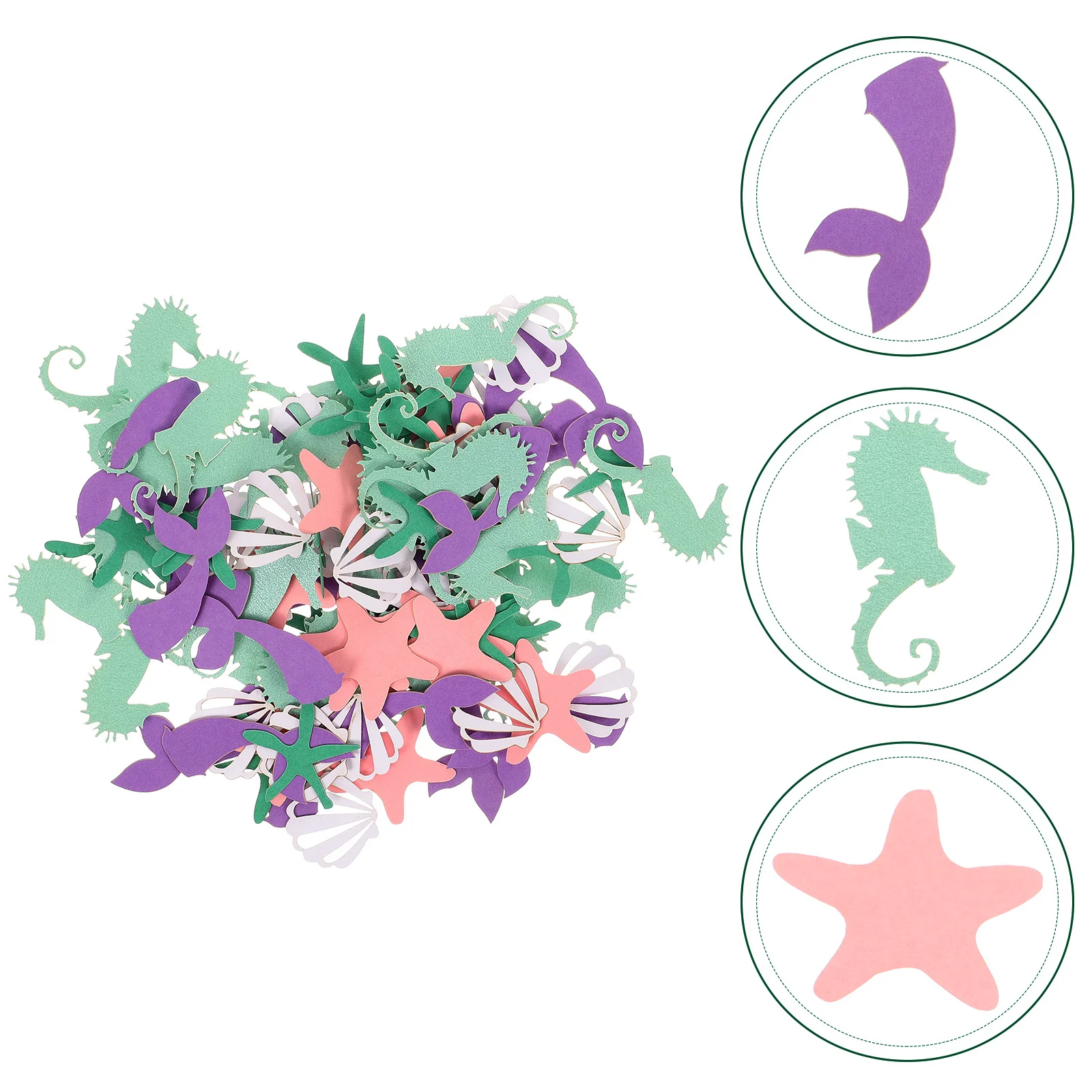 

100Pcs Confetti Mermaid Inspired Colorful Leaf Modeling Confetti for Party Balloon Filling Table Decorations Wedding