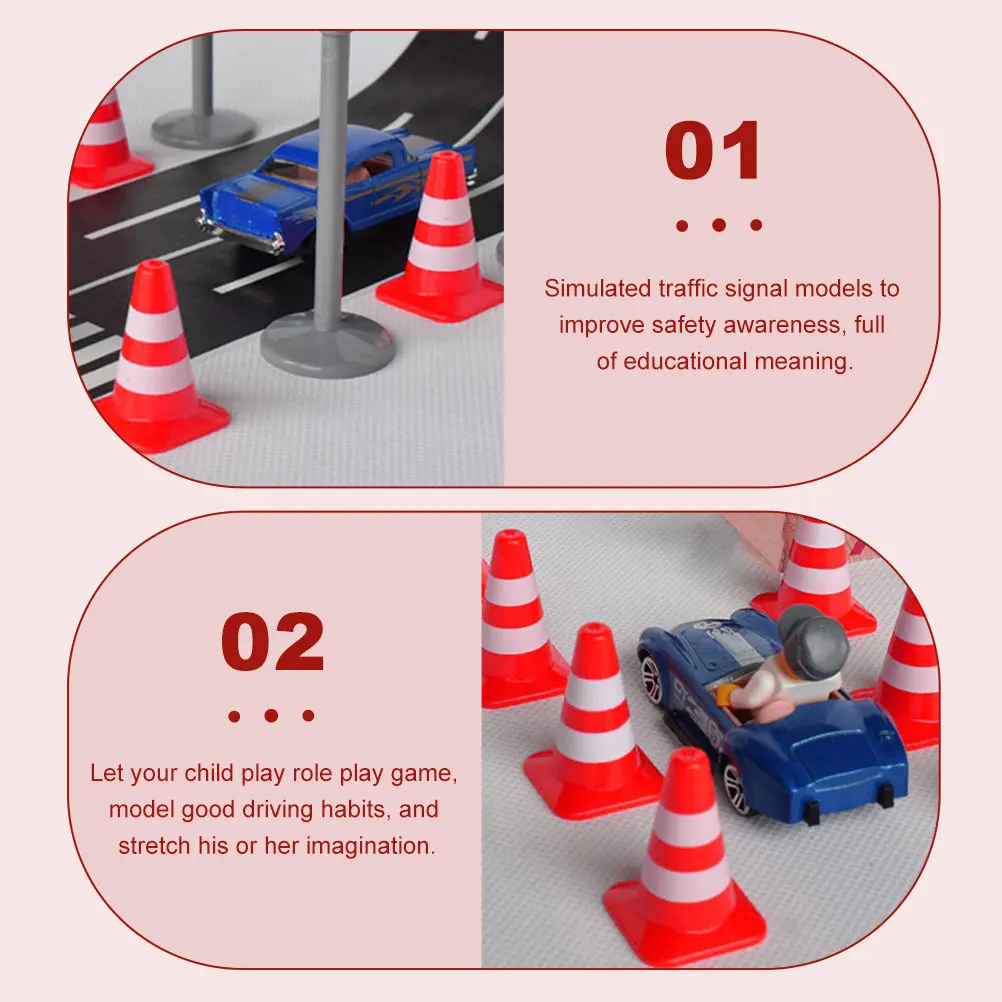 

35Pcs Roadblock Traffic Sign Educational Set Early Transportation Learning Simulation Barricade Cognitive Game Kids Traffic