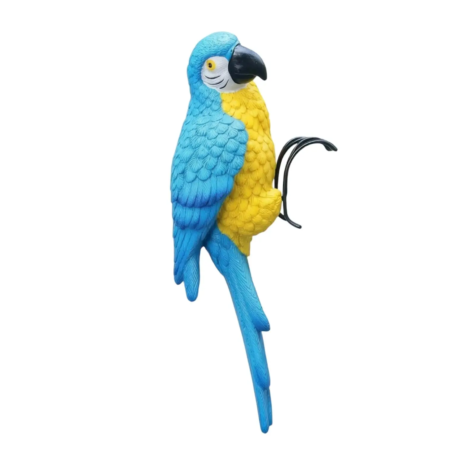 Detailed Resin Parrot Hanging Ornament Weather Resistant Bird Decor for Terrace Patio Garden Display