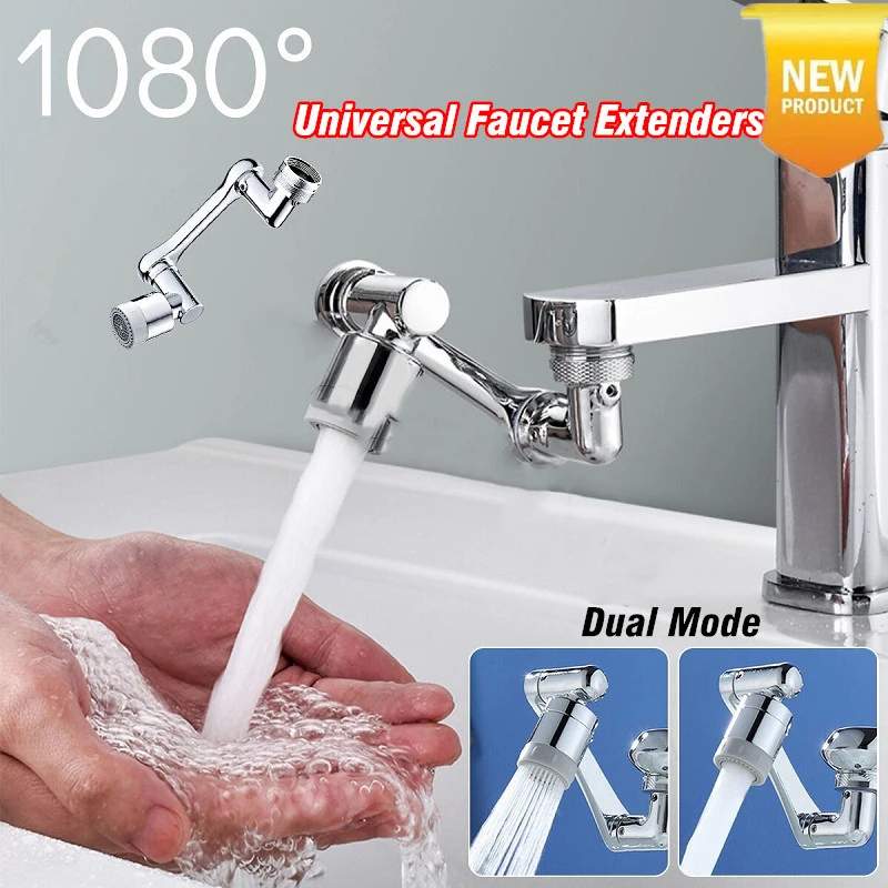 1080°Rotatable Faucet Spray Head Wash Basin Kitchen Tap Extender Adapter Universal Splash Filter Nozzle Flexible Faucets Sprayer