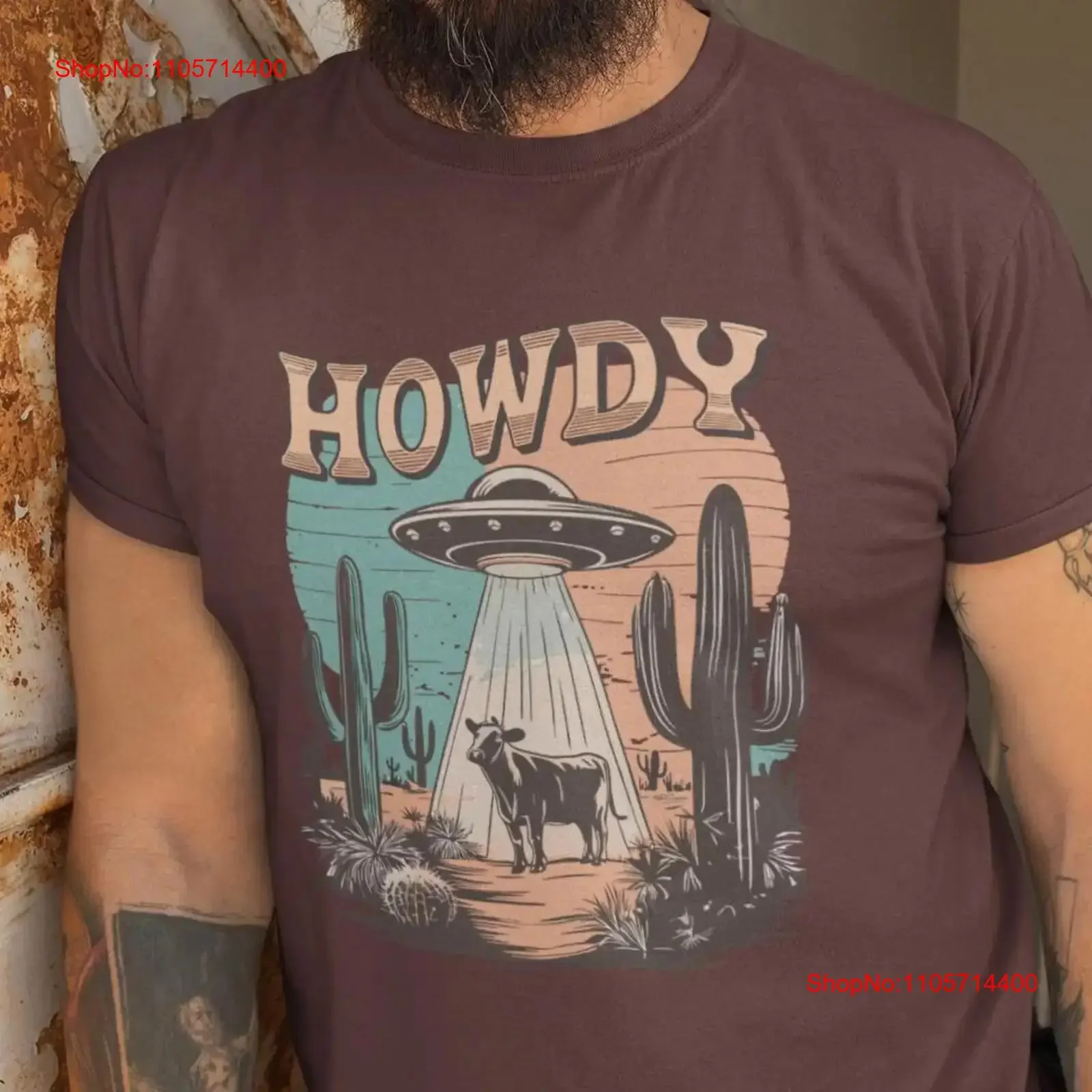 Funny Cow Abduction T Shirt Howdy Alien UFO Humor Lover Hilarious Outer Space Farm Animal Top vintage Washed Breathable homme