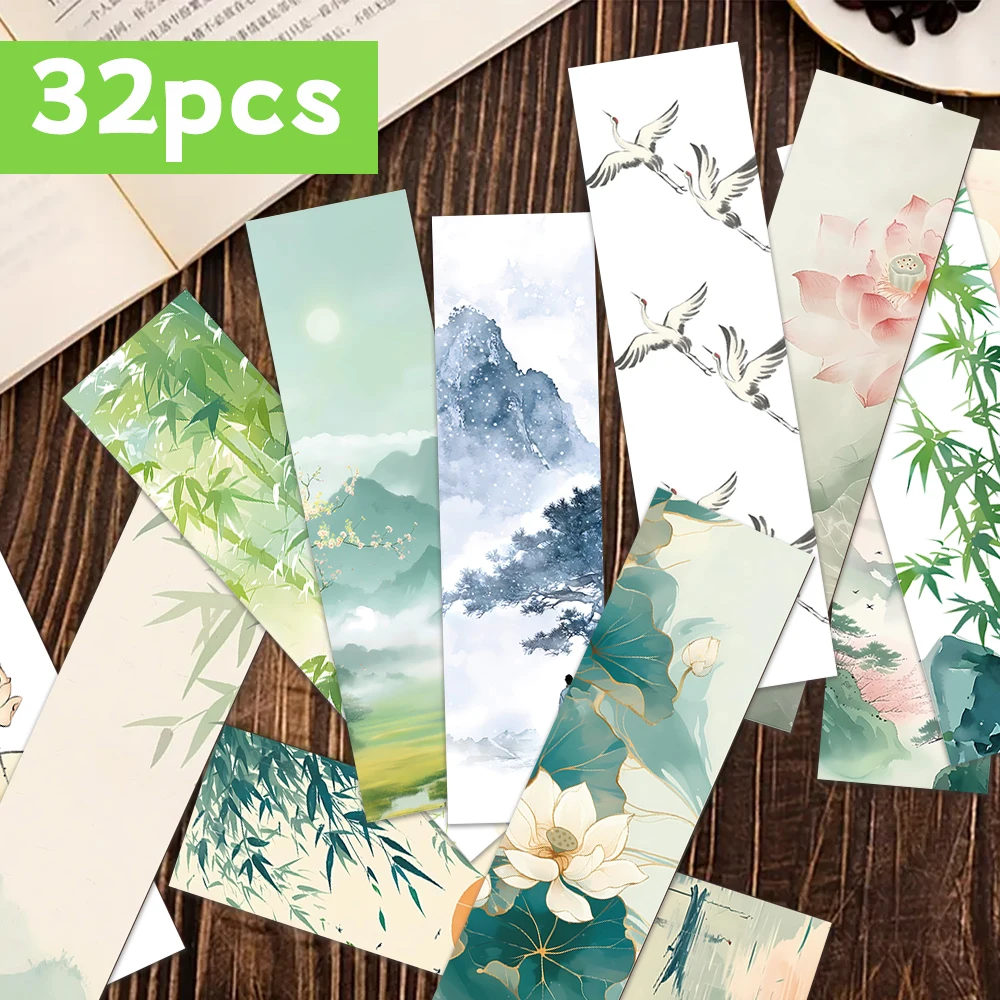 32 Stück, Tintenblumen-Lesezeichen, praktische und langlebige DIY-Lesemarker, perfekt für Studenten, Lehrer und Buchliebhaber