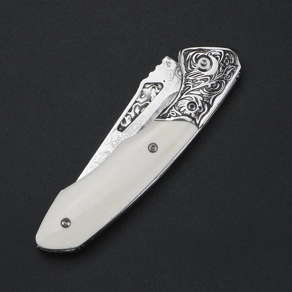 Ox bone handle folding knife without locking mechanism, fruit peeling knife, pocket knife