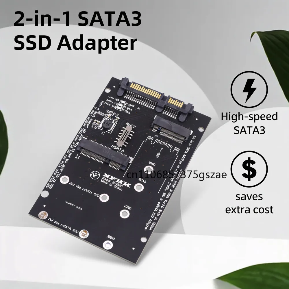 M.2 NGFF Msata SSD To SATA 3.0 2.5 Adapter M2 PCI SSD Converter Riser Card For PC Laptop Add On Card up to 6Gps