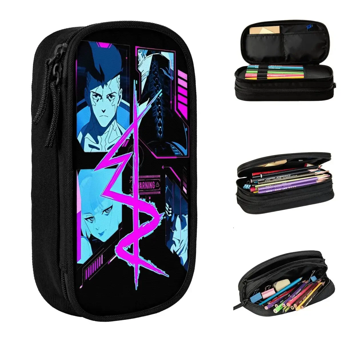

Japanese Anime Cyber Edgerunner Pencil Cases Fun Punk Pen Bags Girl Boy Big Capacity Office Gift Pencil Pouch