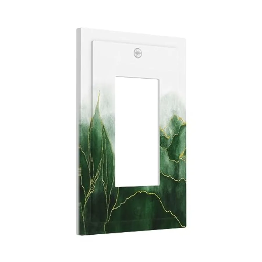 Boho Plant Line Single Rocker Outlet Covers Decorative 1 Gang Light Switch Cover Art Gfci Electrical Wall Plate Dimmer Switchpl
