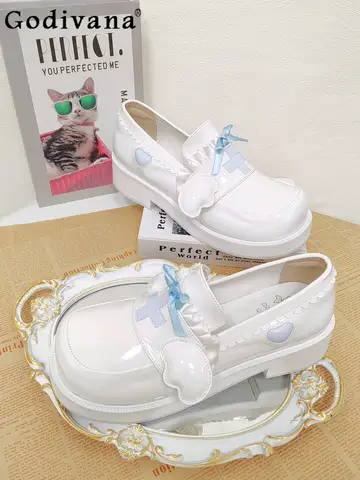 Y2k Subculture Japanese Original Lolita Muffin Platform Shoes Sweet Cool Girl  Round Head Thick Heel Versatile Single Shoes