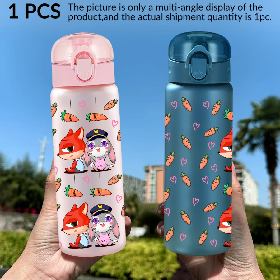Bouteille d'eau en plastique Disney Fox/lapin/Motif 26oz, tasse de sport comme cadeau d'anniversaire/retour à l'école, 1 pièce