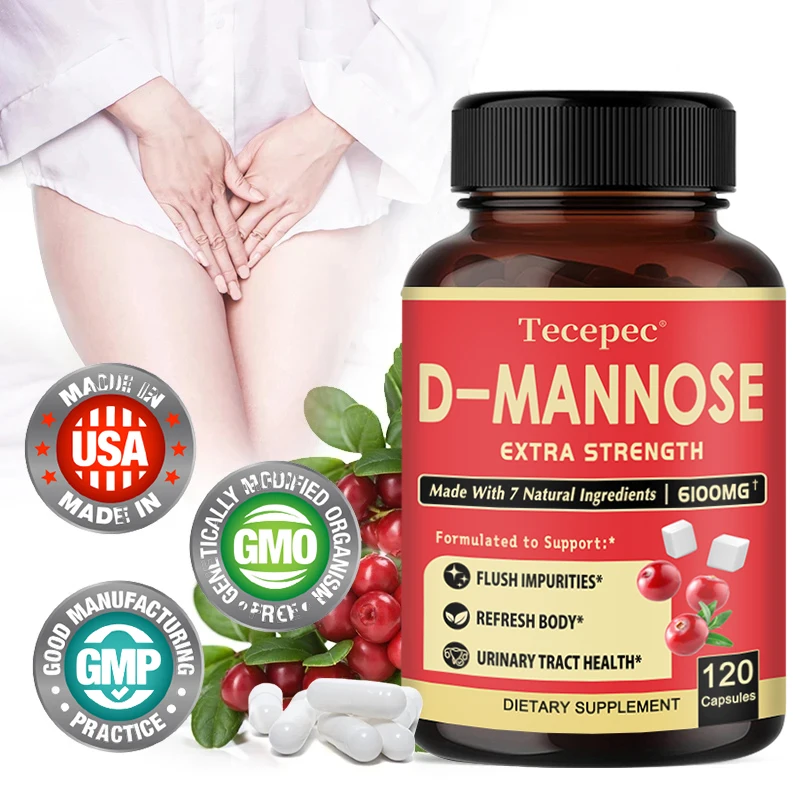 كبسولات D-Mannose & Cranberry العضوية بنسبة 100% - تساعد على دعم صحة المسالك البولية، وتعزز المناعة، ودعم صحة المسالك البولية