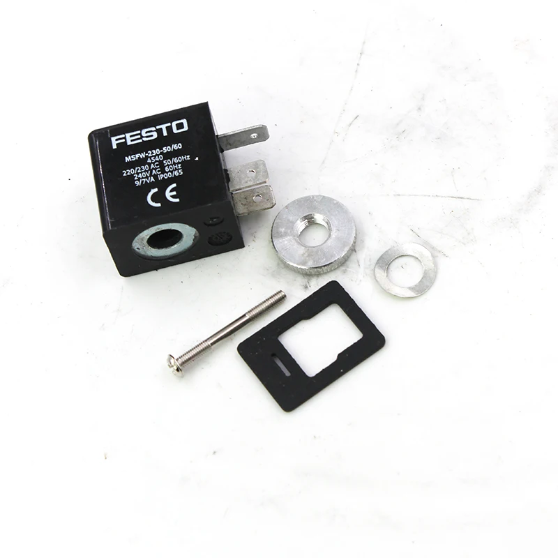 Festo MSFW-230-50/60,4540,Solenoid Coil,w/plug socket,plug vanes for MSSD-F 3-pin,110VAC