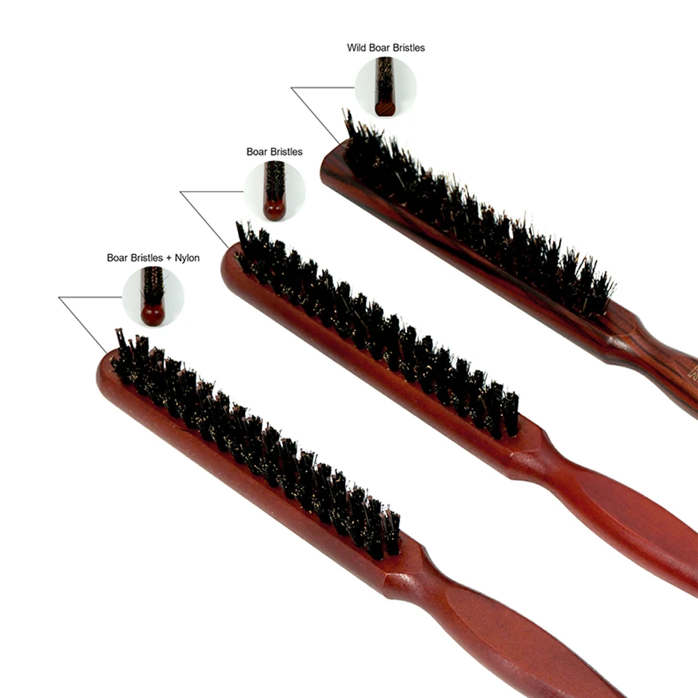 Natural Soft Bristle Hair Fluffy Comb Wood Handle Hair Brush Anti-static Barber Hair Comb Scalp Massage Hairdresser Styling Tool