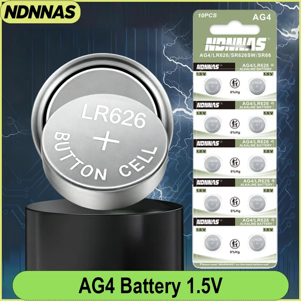 5-50Pcs AG4 LR626 1.5V 18mAh Alkaline Button Coin Cell SR626SW 377 377A LR66 for Watch Toy Calculator Car Key Clock Mini Light