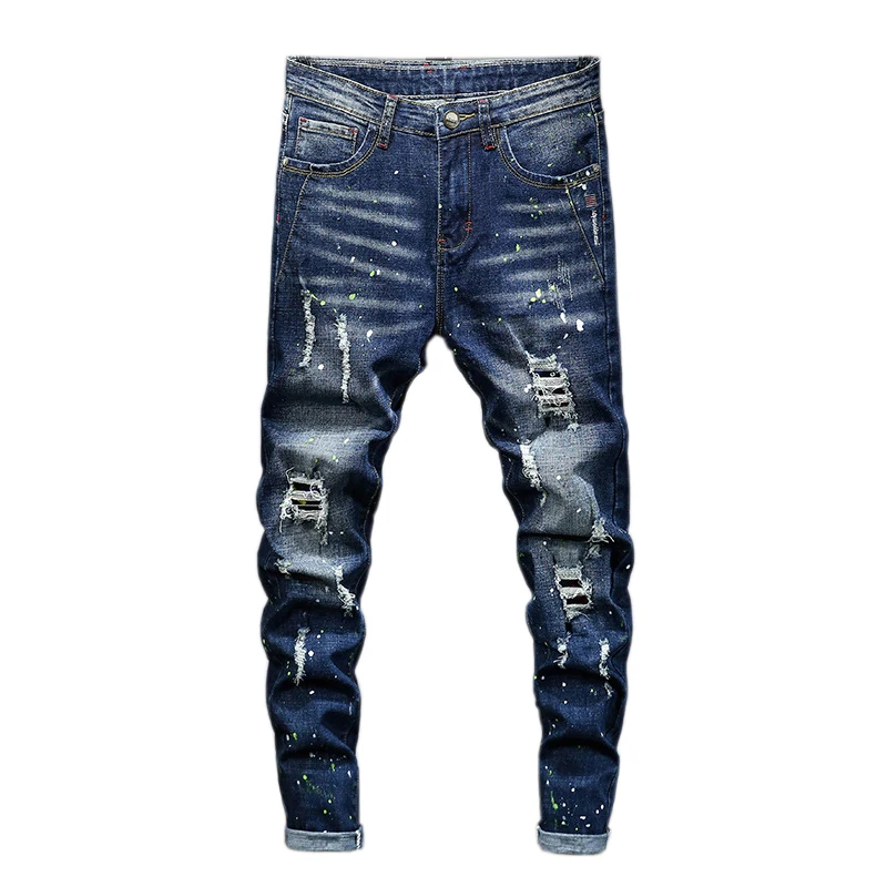 

Jeans For Men Brand Denim Trousers Men Slim Clothes Streetwear Business Fashion Black Light Blue jean man Casual Pants Plus Size