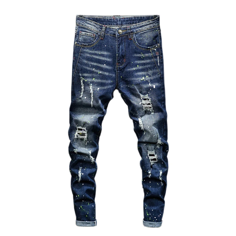 Jeans For Men Brand Denim Trousers Men Slim Clothes Streetwear Business Fashion Black Light Blue jean man Casual Pants Plus Size