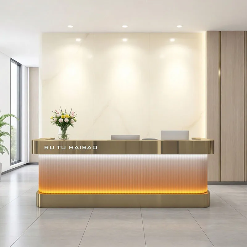 

#Business Office Reception Desks Commericial Design Luxury Modern Reception Desks Elegant Display Bureau Industrial Furniture