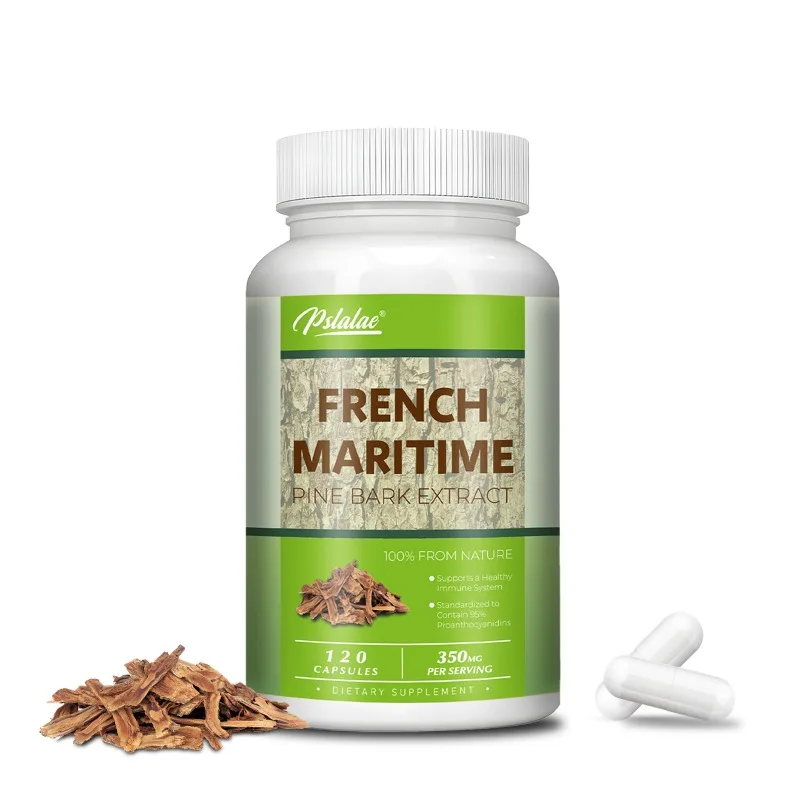 Corteza de pino marítimo francés - Promueve la absorción de nutrientes, antioxidante, promueve la salud del corazón y cardiovascular, aumenta la inmunidad