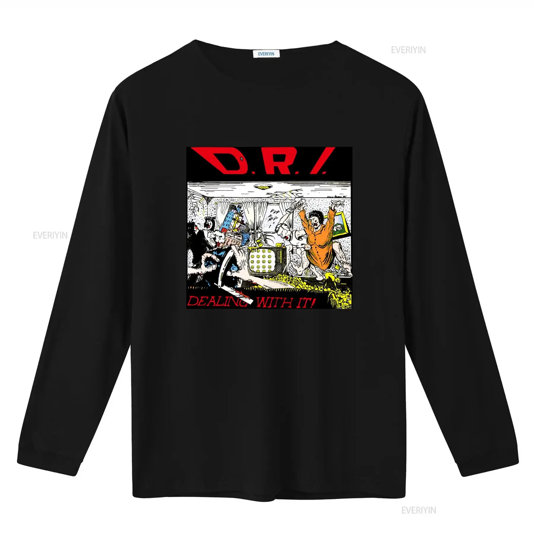 80s DRI Punk Rock T Shirt Dirty Rotten Imbeciles Dealing With It Design Medium Size vintage Washed Stretched designer clothes