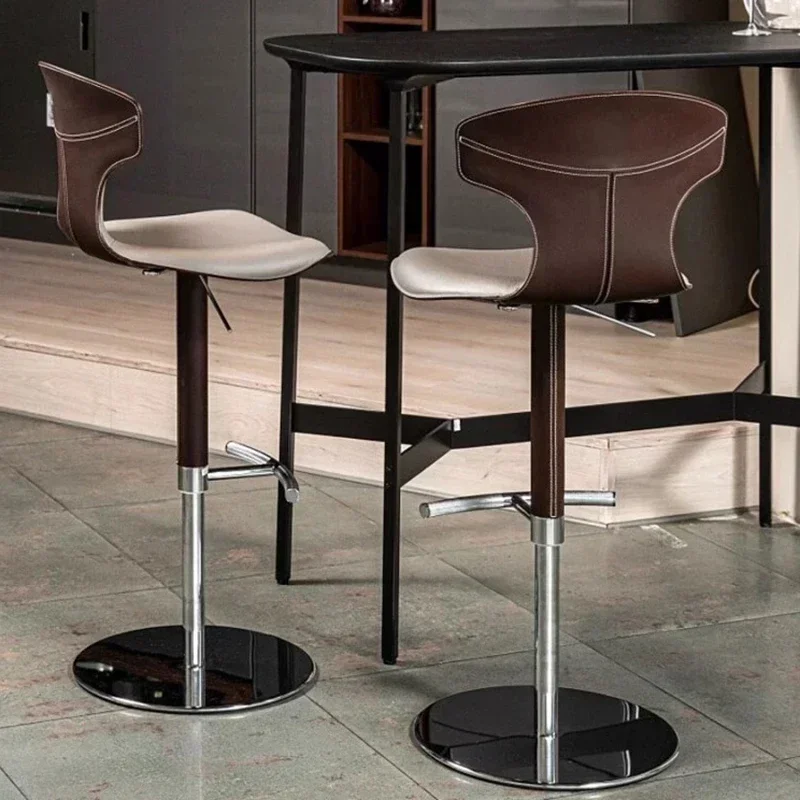 

Luxury Design Bar Chair High Manicure Rotating Modern Bar Stool Kitchen Counter Bancos De Bar Cadeiras Sillas Furniture HD50