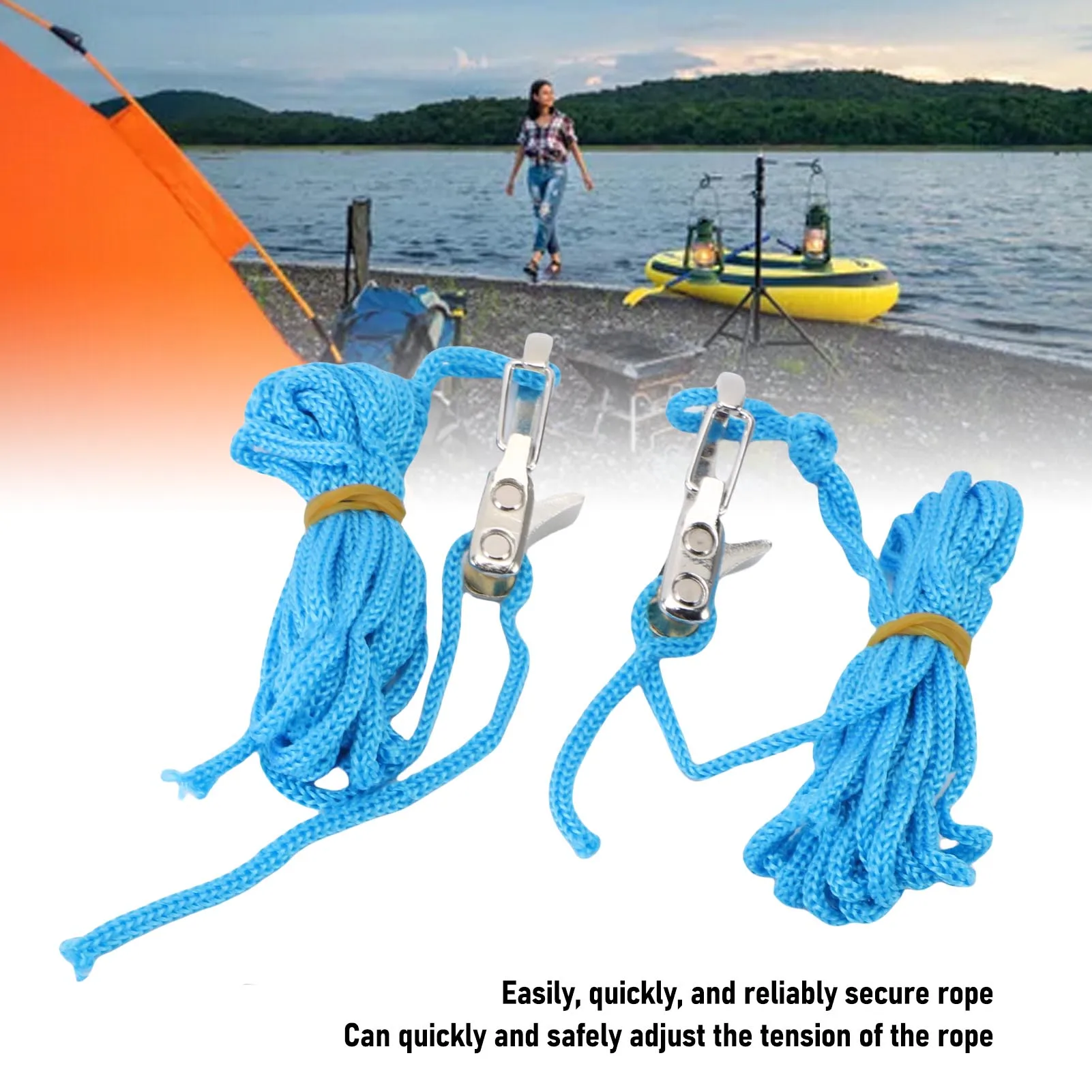 Rope Adjuster Brass Stainless Steel Nylon Portable Quick Adjustment Secure Fixation Rope Tensioner for Camping Boating
