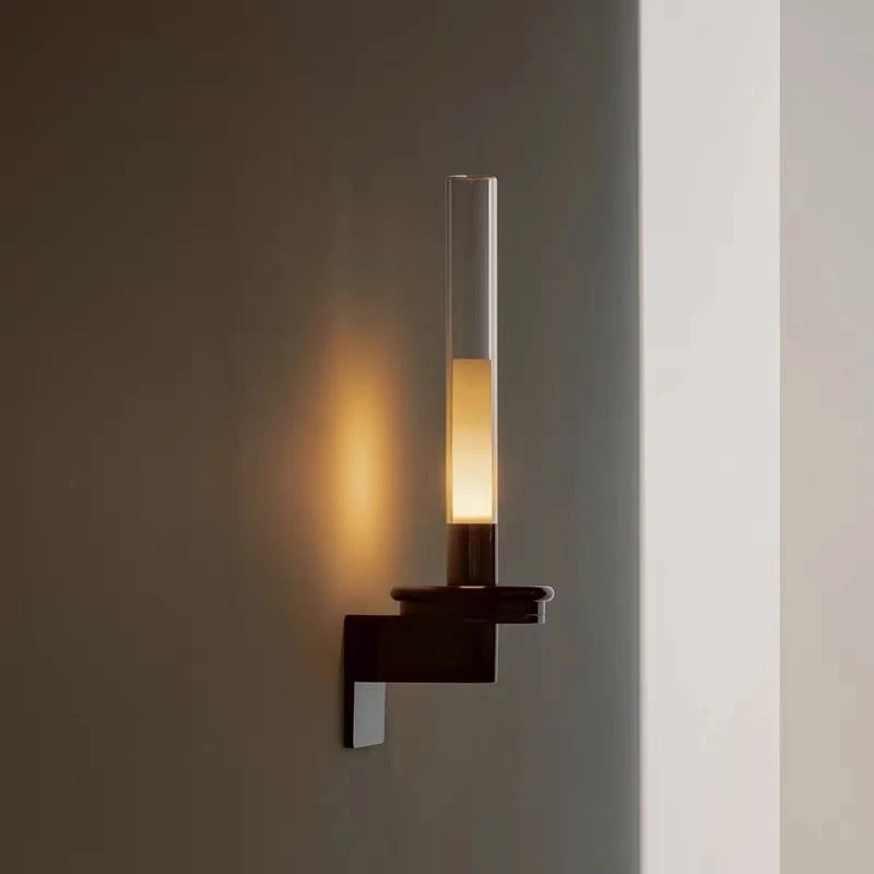 

Modern LED Wall Lamp Lighting Clear Glass Black Metal Connect Wire For Foyer Aisle Bedroom Dining Room Sconce 3000K Dropshipping