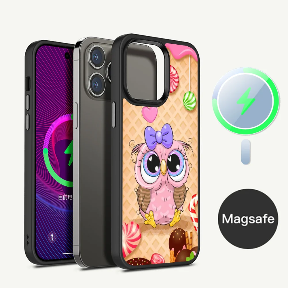 Coque de téléphone magnétique Cartoon Cute Theatre, coque de charge sans fil Magsafe, iPhone 16 14 13 12 11 15 Pro Max Plus