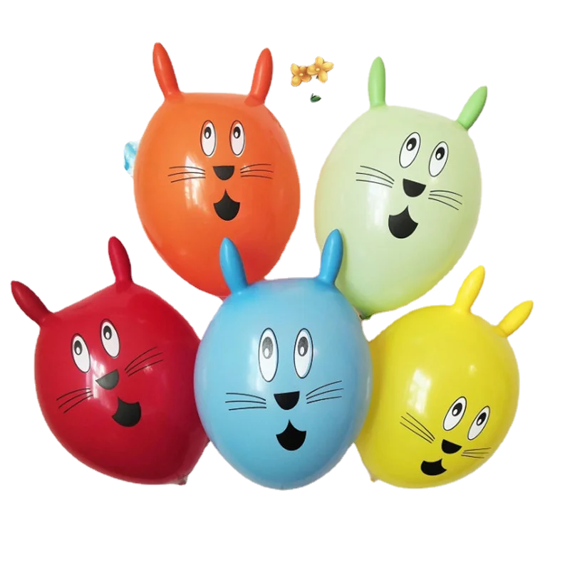 15 szt. Kolorowe gumowe końcówki królika helowego 12-calowy balon zwierzęcy Dekoracja urodzinowa dla dzieci na rocznicę — zdjęcie 4