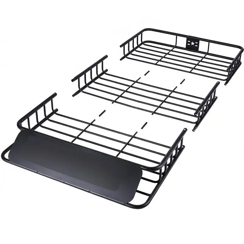 Auto-Dachträger 1630×990×152 mm, erweiterbar, 90,7 kg, Stahl-Dachkorb, universelle aerodynamische Dachgepäckträger für Transporter, Fahrräder, Campingausrüstung, SUV, Fahrzeuge, Reisen