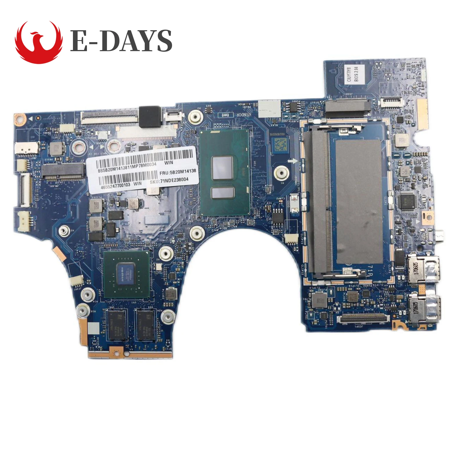 

LA-D471P REV 2.0 Motherboard For Lenovo Yoga 710-15IKB Laptop Main Board I7-7500U DIS 2G GPU 100% Tested Fully