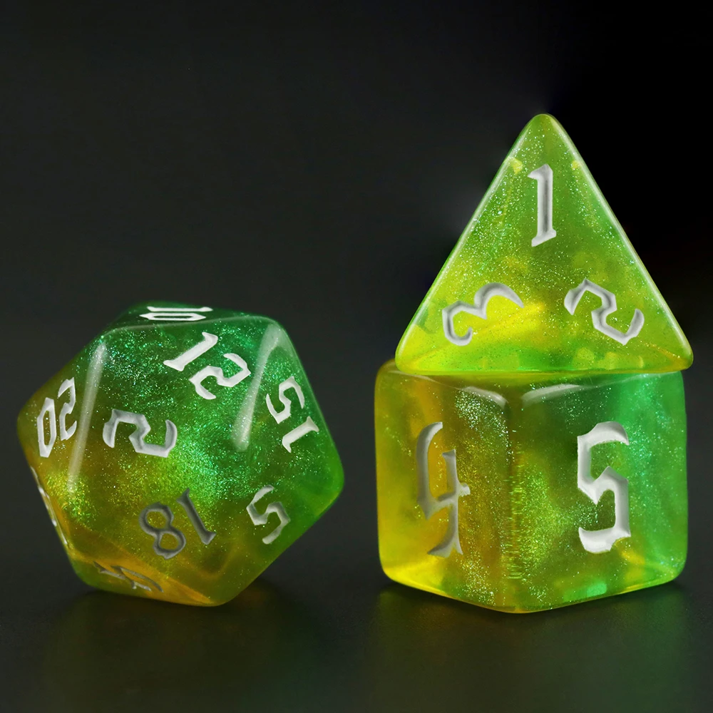 Iridescent Glitter RPG Polyhedral Dice Set for DNDGame Dungeon and Dragons Table Board Roll Playing Games