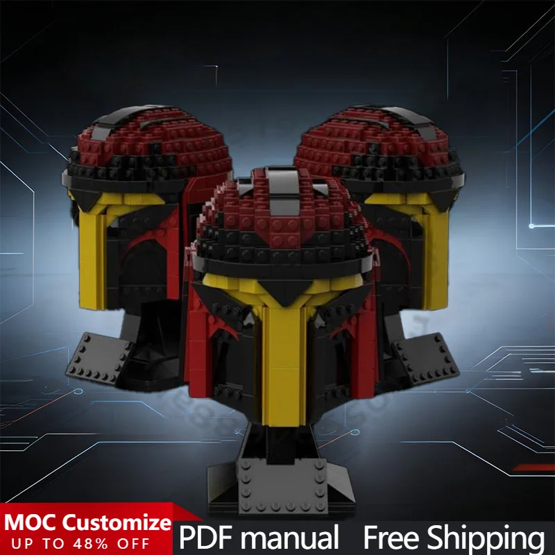 

592 PCS Armor Helmet Bricks Helmet Rook MOC Customize Modular Building Block Creative Design Educational DIY Holiday Toy Gifts