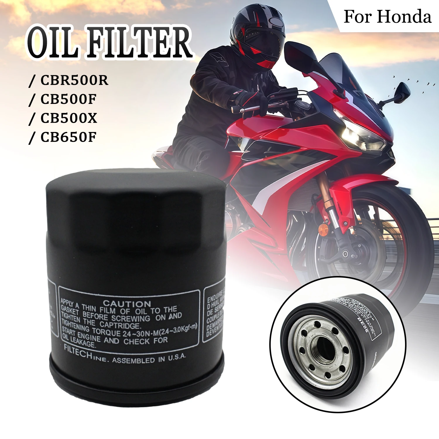 Filtro de Aceite para Motocicleta HONDA CB1000R CB900F CBF1000F CBF600S CBR1000RR CBR600F CBR600RR CBF600 CBR600 R F RR