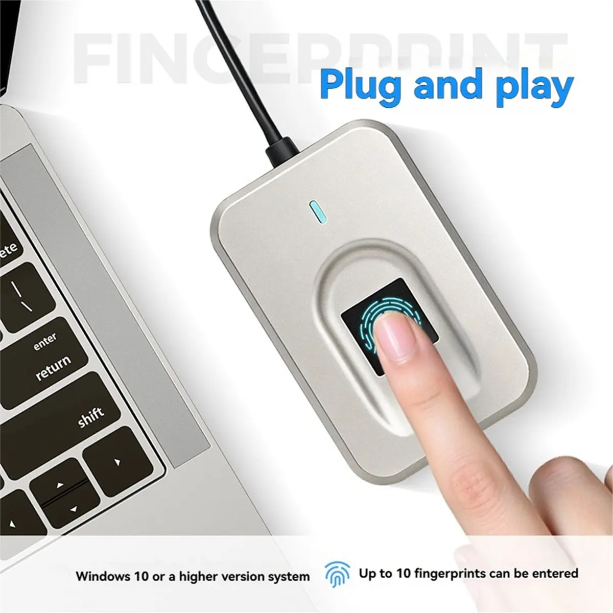 For 10 11 Hello Biometric Fingerprint Login Scanner Password-Free Fingerprints Scanner Auto Driver Setup Black