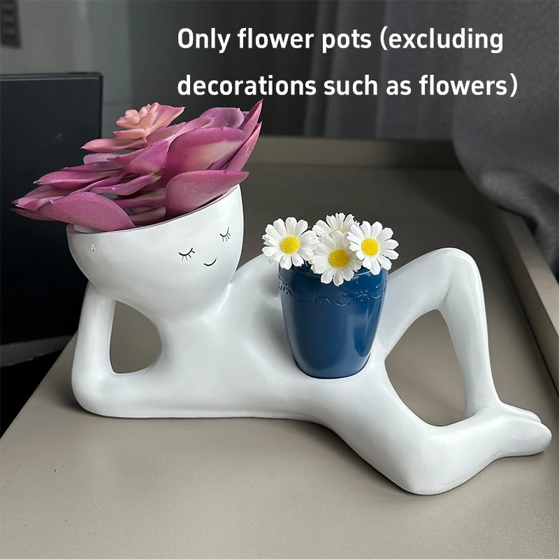 Nouvelles créations artisanales pour petits artisans : Ornement de pot de fleurs pour plantes succulentes vertes, visage souriant, pour bureau et décoration intérieure