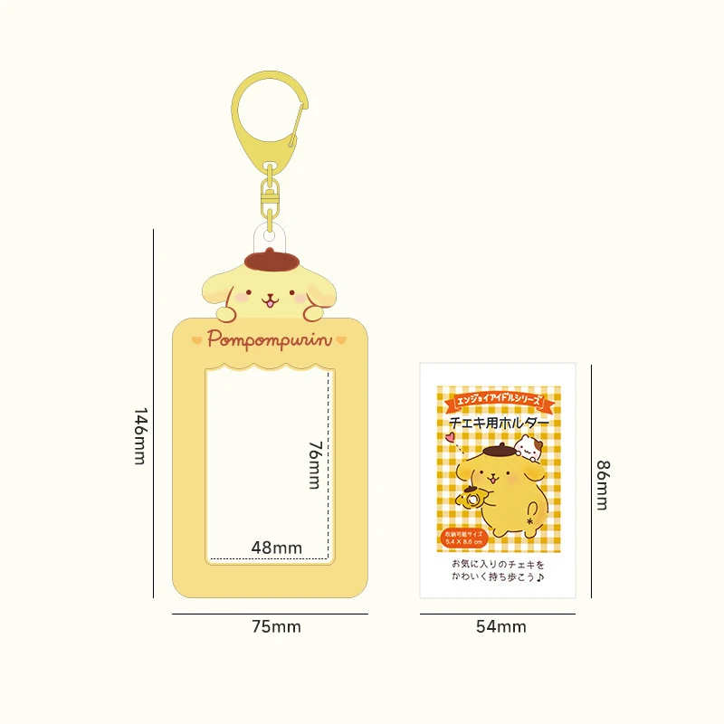 Sanrio Kawaii Cartoon Hello Kitty Keychain My Melody Photo Card Kuromi Cinnamoroll Card Holder Student Stationery card storage