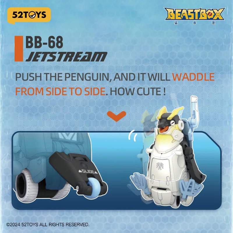 52 brinquedos bestabox BB-68 jetstream pinguim deformação brinquedos figura de ação, brinquedos de conversão colecionáveis, com caixa de armazenamento de 4cm