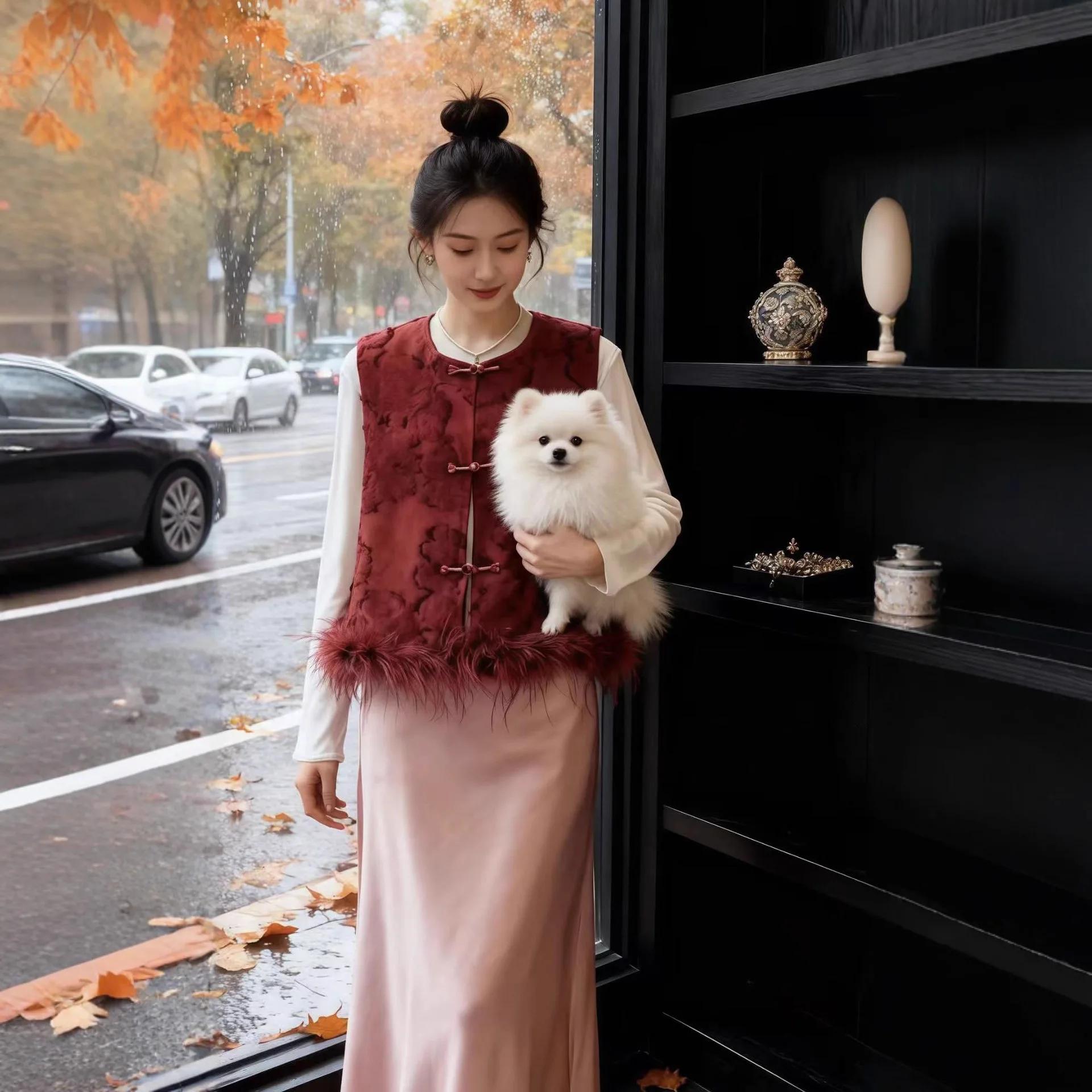 

Осенне-зимний бархатный флокированный жаккардовый жилет, модный шерстяной жилет в стиле ретро, легкий роскошный топ