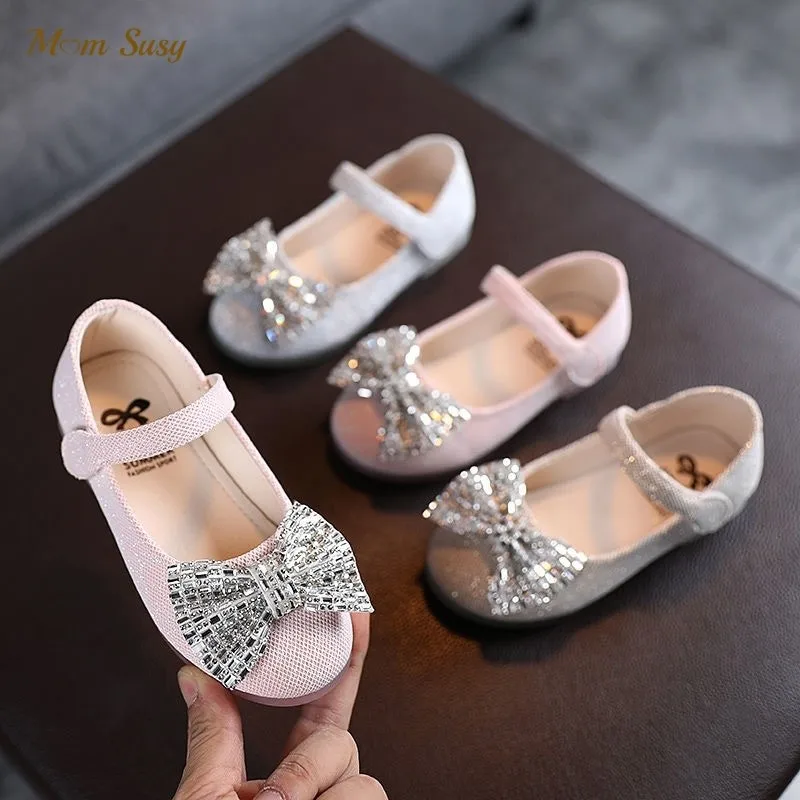 Fashion Baby Girl Princess Sequins Bowknot Shoes Infant Toddler Child Flat Shoes Soft Bottom Spring Autumn Summer Party