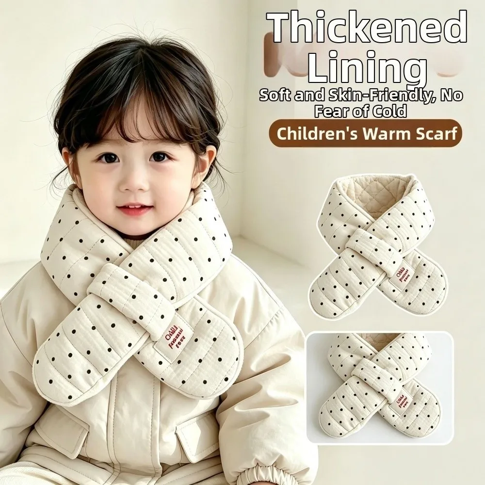 Thick Lining Infant Neck Warmer Soft Fabric Winter Warm Cross Scarf Windproof Design Toddler Neck Collar Cold Weather Wear