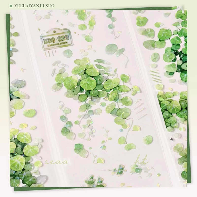 

55мм*5м Винтажная лента PET с растительным и пейзажным узором, креативный материал для DIY, журналов, коллажей, скрапбукинга, канцелярских товаров