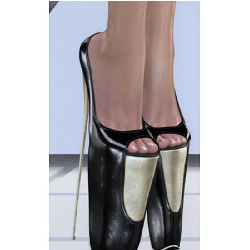 

Black Shallow Slip On Platform Pumps Thin High Heel Peep Toe Fashion Sexy Cool 2025 Summer Big Size Woman Shoes Zapatillas Mujer